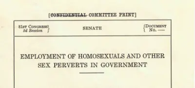 Senate Report, 1950, sexual orientation discrimination