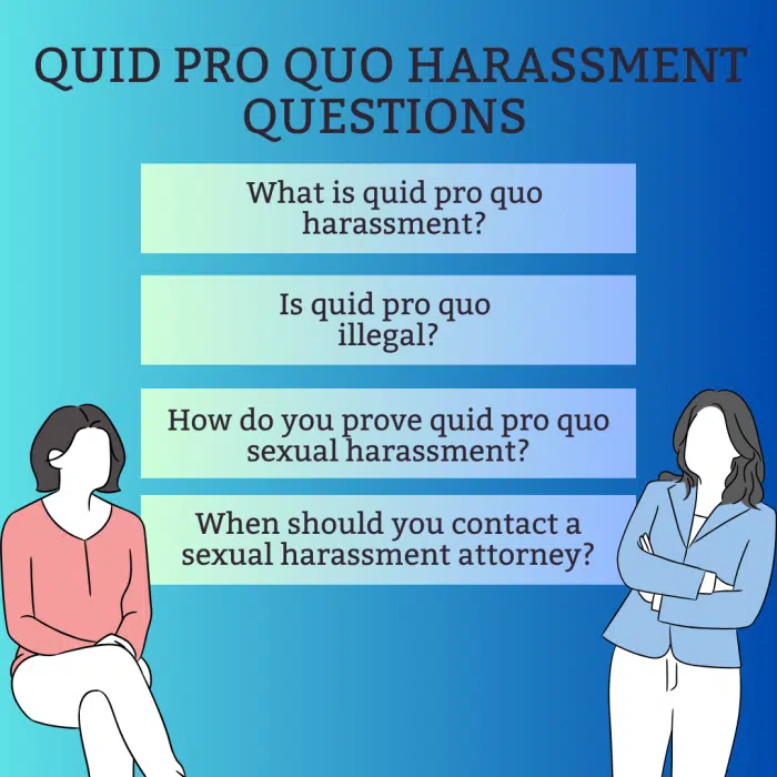 Quid pro quo harassment questions